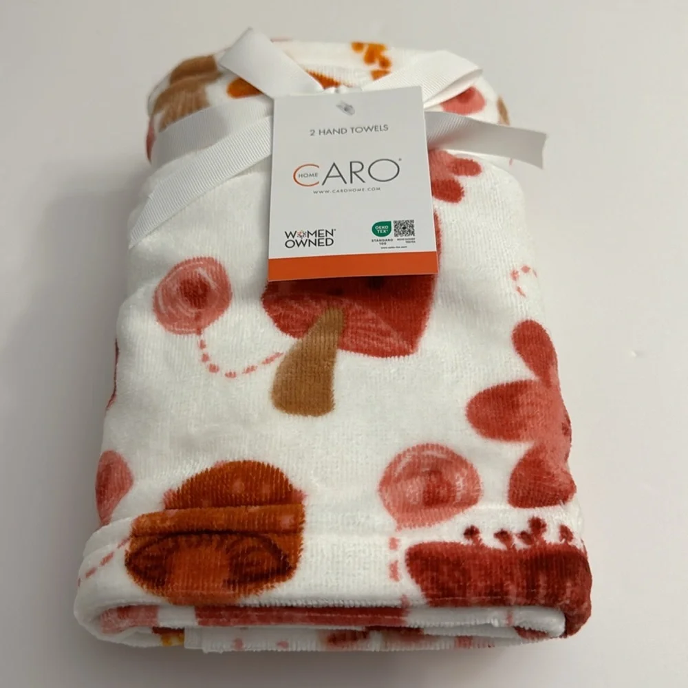 💥6pc CARO HOME 100% Cotton Bath Towel Set - Mushroom Print - MESA